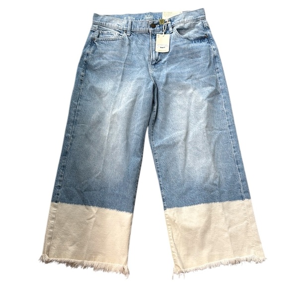 a.n.a Denim - a.n.a Blue and Cream Flare Wide Leg Jeans